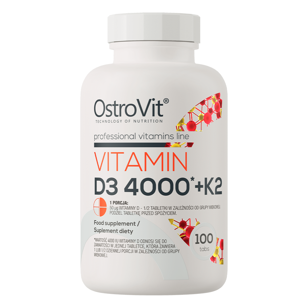 VITAMĪNS D3 4000 + K2 (100 TABLETES)