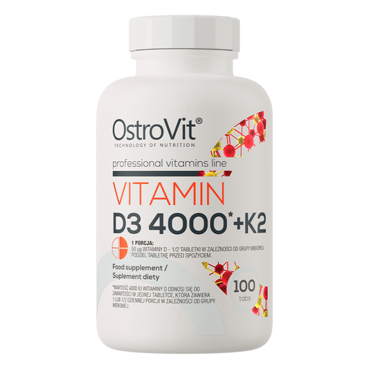 VITAMĪNS D3 4000 + K2 (100 TABLETES)