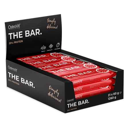 Proteīna batoniņi / THE BAR. 21 x 60 g BOX zemeņu